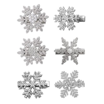 Schneeflocke Haar Clips Hochzeit Braut Pony Haar Clip Haar Zubehör Damen Mä D7Z8
