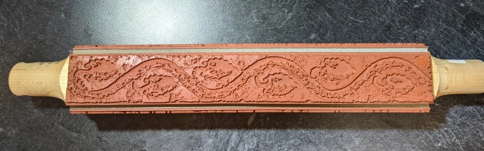 Usado en excelente estado! RARO! Rodillo cuadrado de sello de goma de madera Judikins Bollio románico 6814K Foto 3 de 4