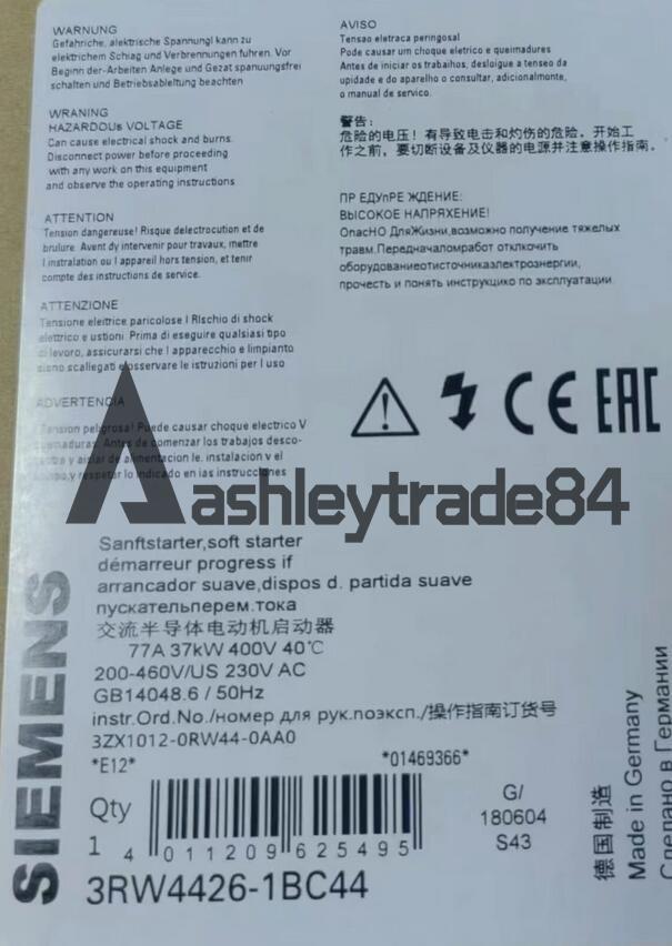 ONE NEW Siemens 3RW4426-1BC44 3RW44261BC44 soft starter