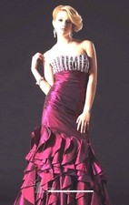 NWT Sean Couture 7065 evening formal social prom dress BURGUNDY RED Wine 10