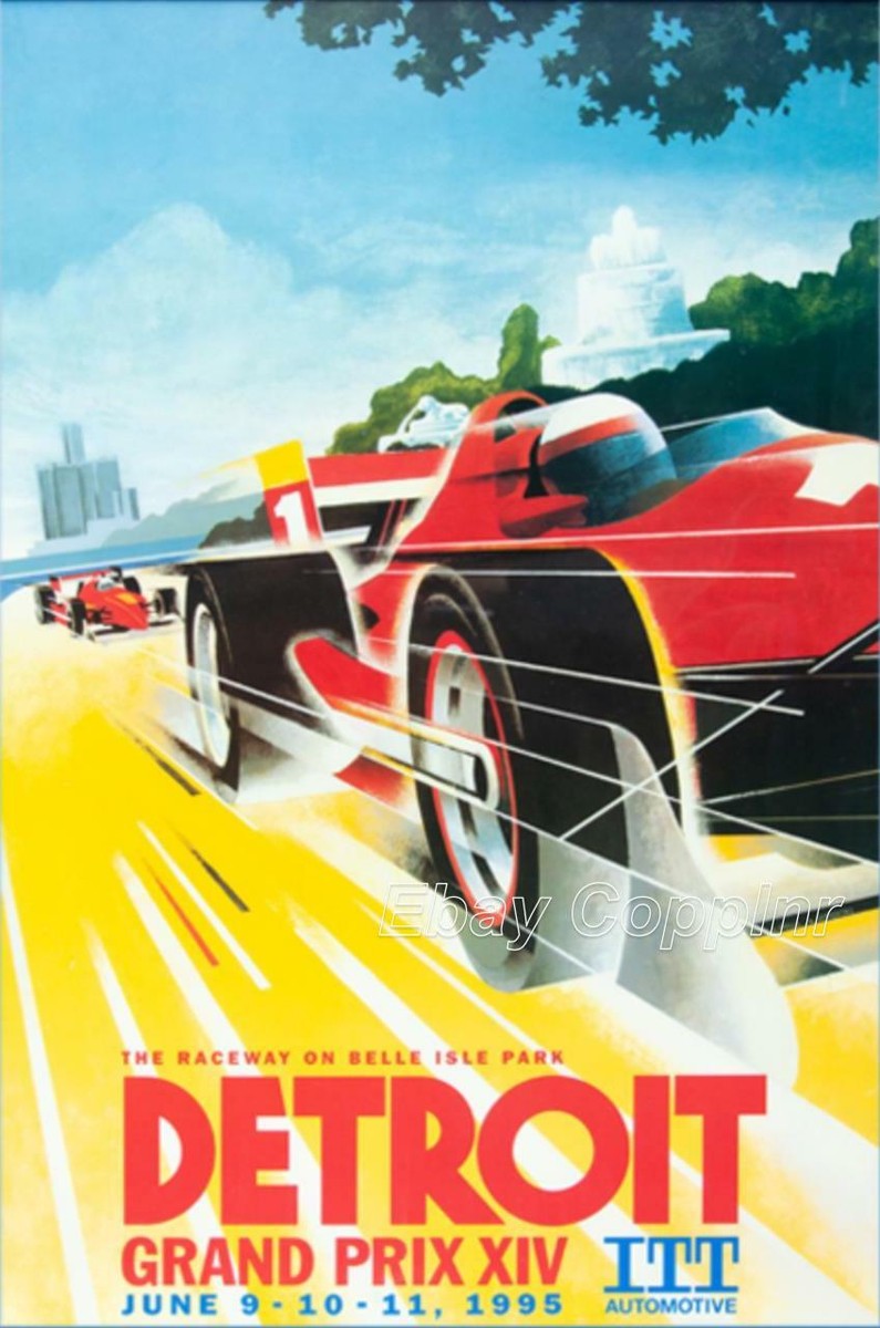 1995 Detroit Grand Prix Poster - Excellent Cond IndyCar CART Robby
