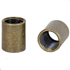 ANTIQUE BRASS COUPLING LAMP PART  TO CONNECT PIPE 3/8" THREADED HOLE TV-79