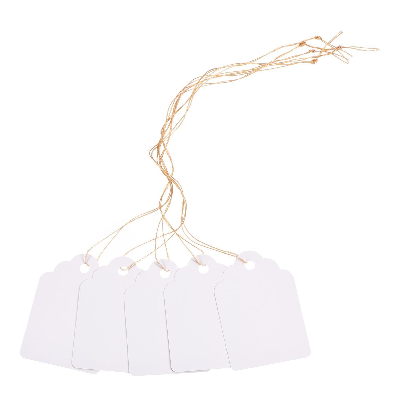 PVC Etiqueta 5 x 3,5cm Impermeable para Jardín, Tienda, Casa Blanco, 100 Piezas