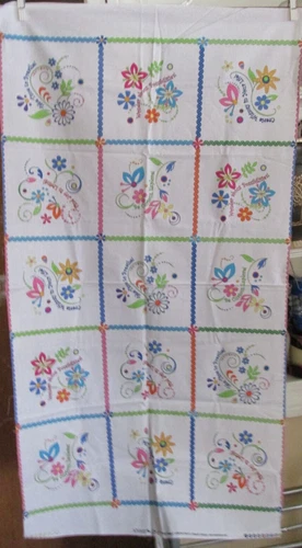 24inch x 44" Quilt Fabric panel Whimsy Fresh Water Design Schenck Flower Block video thumbnail