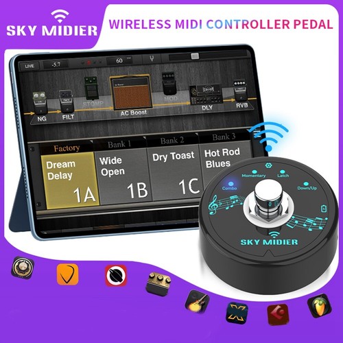 Rechargeable MIDI Foot Controller Pedal MIDI System J4U98154 - Picture 7 of 10