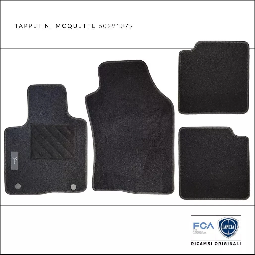 Set Tappetini Gomma Per Lancia Ypsilon IV (dal 2011) – Bordo Alto 15 Mm, Antiscivolo E Rinforzati