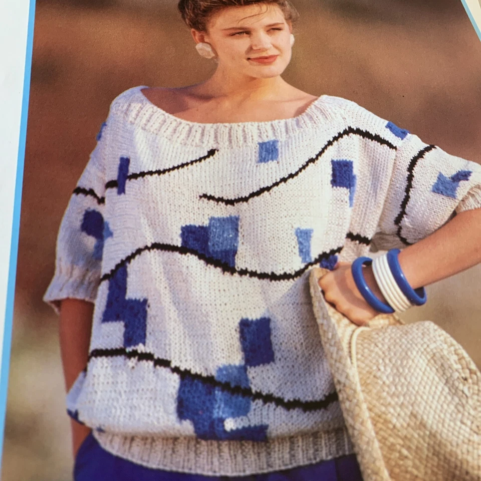 VINTAGE CREATIVE KNITTING PATTERN - ABSTRACT MOTIFS ON A COTTON TOP - Image 2 of 4