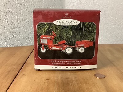  98 Hallmark 1955 Murray Tractor and Trailer Kiddie Car Classics Series Ornament