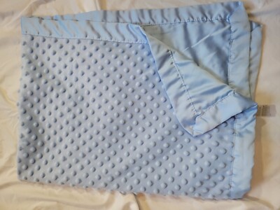 Baby Starters Blanket Blue Raised Bumps Minky Dots Reversible