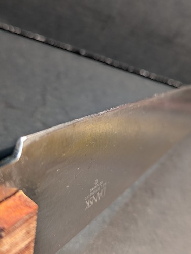 Dansk 8" chef knife stainless steel 3 rivet teak wood handle mid century modern - 第 7/7 張圖片