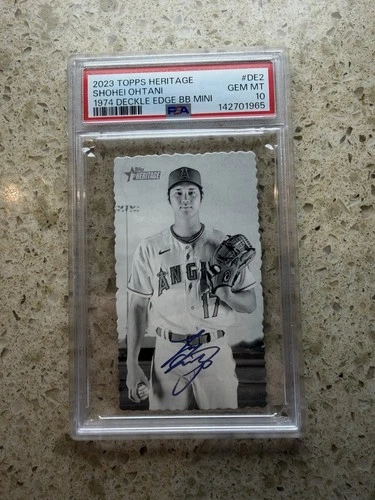 2023 Topps Heritage Shohei Ohtani 1974 Deckle Edge Mini Auto PSA 10 #DE2