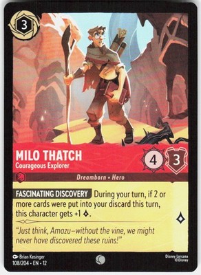 Milo Thatch Courageous Explorer 108/204 Wilds Unknown Disney Lorcana