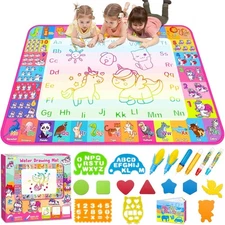 "Aqua Water Doodle Mat - Kids Drawing Mat Toddlers Educational Toys for Age 3 4