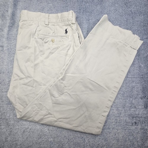 Vintage Polo Ralph Lauren 90s Y2K Pants Mens 44x30 Beige Baggy Chinos Casual