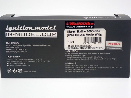 Ignition Model 1/43 Nissan Skyline 2000 Gt-R Kpgc10 Semi Works White Resin - Picture 4 of 4