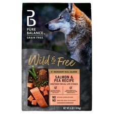 Pure Balance Wild Free Salmon Pea Recipe Dry Dog Food, Grain-Free 4 lbs