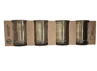 Authentic San Miguel 100% Recycled Brown Tint Made In Spain Set (4) Glass Mugs