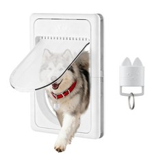 Smart Electronic Pet Door, Automatic Dog Door with 3 Modes, Battery Powered E...