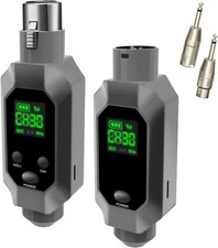 Wireless XLR Transmitter  Receiver - UHF Wireless Microphone System for 8H Batt