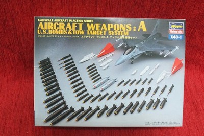 1:48 Modellbausatz Hasegawa X48-1 Aircraft Weapons A US Bombs & Tow Raketen OVP