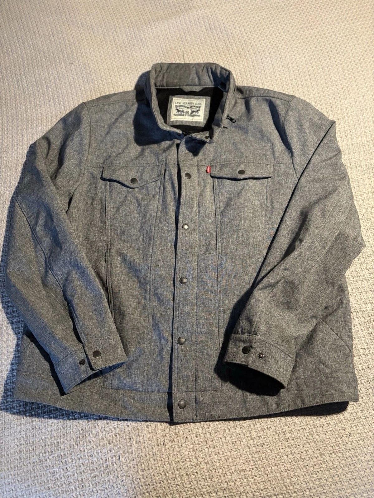 Levi Strauss & Co Jacket Mens 2XL Gray Softshell Insulated Zip up