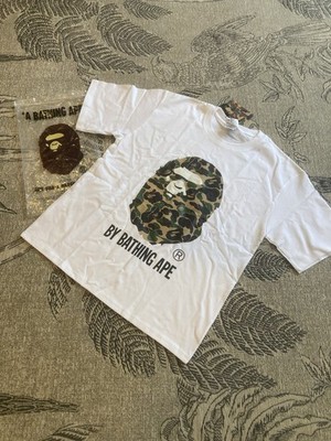 BAPE T-Shirt Weiß   Classic Green Camo Ape Head   Gr. M   NEU mit OVP
