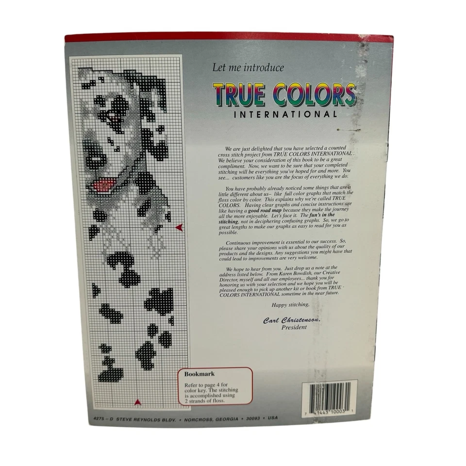 Libro de colección de patrones de punto de cruz COLORES VERDADEROS Crazy for Dalmatians 1992 perros Foto 2 de 3