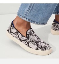 Rothy's The Original Slip On Sneaker in Python Size 6 Black White Grey Retired 