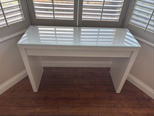 IKEA MALM Dressing Table/Console/Desk: Glass Top Drawer White L120 W41 H78cm VGC