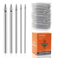 Piercing Needles Kit 100pcs - Mixed 12G 14G 16G 18G 20G Hollow Jewelry Needles,