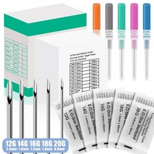 50pcs Sterilized Cannula Body Piercing Catheter Needle Kit 14G 16G 18G 20G 22G