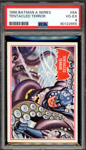 1966 Topps Batman Red Bat #8A Tentacled Terror — PSA 4