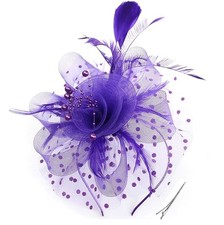 Durzasvo Women's Fascinators Tea Party Wedding Mesh Flower Pearl Feather Fasc...