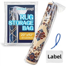 92 x 20 In Plastic Rug Storage Bag Fits Rolled Rug Up to 6' x 9'
