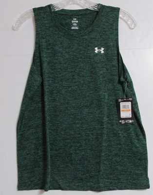 #ad Women#x27;s Under Armour UA Tech Tank Twist Green Black Heather Size SMALL $13.95