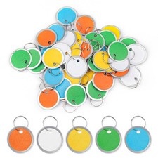 Uniclife 50 Pcs Key Tags 1 Inch Colorful Paper Labels 50 Pack, 5 Colors