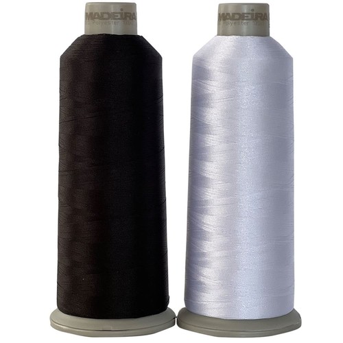 Madeira Embroidery Thread - Madeira 1801 - Madeira 1800 - Black and White Emb...