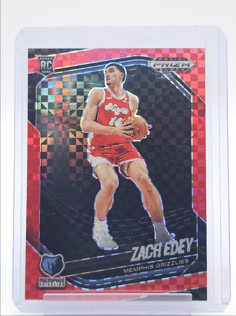 ZACH EDEY 2024-25 PANINI PRIZM BLACK ROOKIE RED POWER #64 RC /75 Q4689