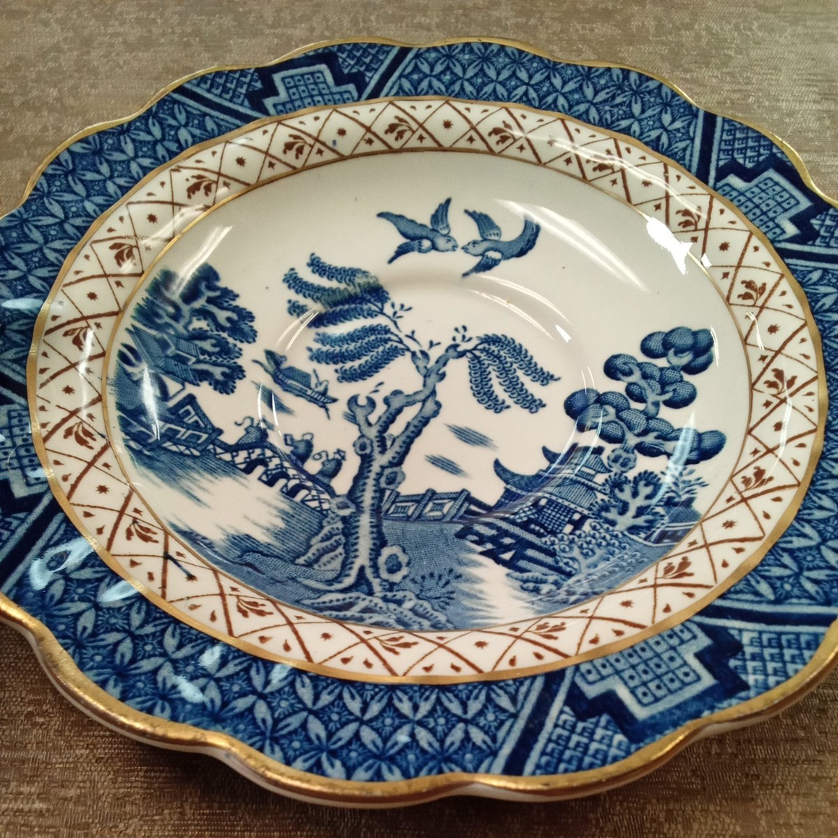 Booths Real Old Willow with Gold Trim A8025 Blue Willow Cup and