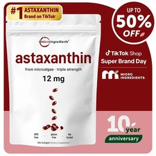 Astaxanthin 12mg Antioxidant Supplements Fresh Microalgae Eye Joint Skin Health