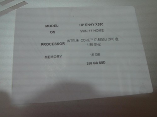 HP ENVY x360 Convertible 15m-bp112dx Core i7-8550U 1.8GHz 16GB 256GB SSD (A9518) - Picture 9 of 9