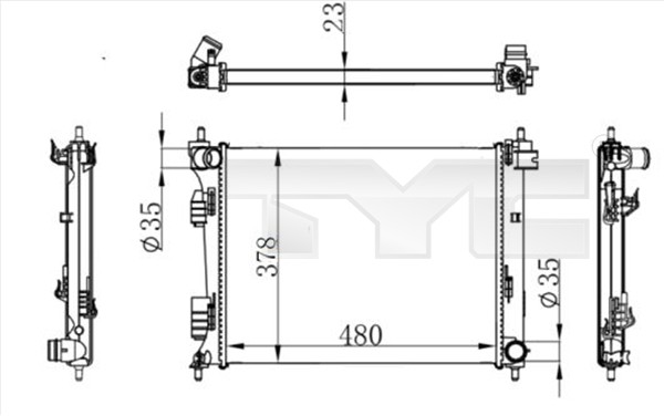 TYC KüHler WasserküHler MotorküHler FüR KIA Rio III 1.4 Crdi 1.1 Hyundai I20-image