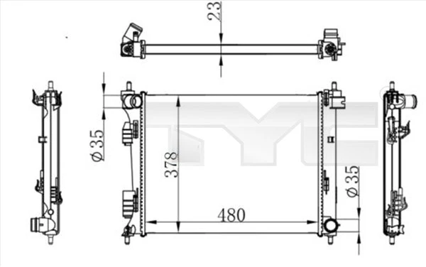 TYC Radiateur Radiateur D'Eau Pour KIA Rio III 1.4 CRDi 1.1 Hyundai i20 - Photo 1/1
