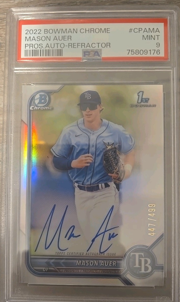 2022 Bowman Chrome - Prospect Auto Mason Auer #CPA-MA Refractor /499 (AU, RC)