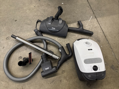 Miele Classic C1 Cat Dog Canister Vacuum Cleaner Lotus White used chipped wand