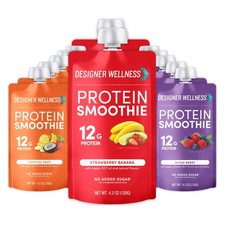 Designer Wellness Protein Smoothie, Original Variety Pack, 12g Whey Protein, Rea