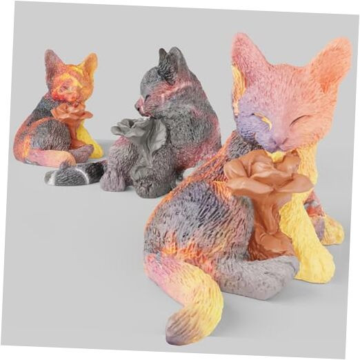 Cat with Rose Mold Rose Candle Mold Rose Cat Mold Rose Resin Mold Clay Mold