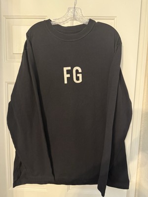 XL Fear of God Long Sleeve Tee-Shirt FG Logo Black RN 139190