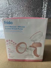 Frida Mom 2-In-1 Manual Breast Pump with Hands-Free Silicone Suction Cup, Milk