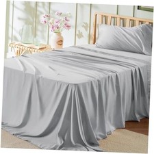 Sheets Set - 3 Pieces Soft Bed Sheets - Breathable  Twin 02 - Light Grey